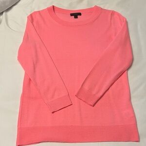 J. Crew Bright Pink Crew Neck Sweater